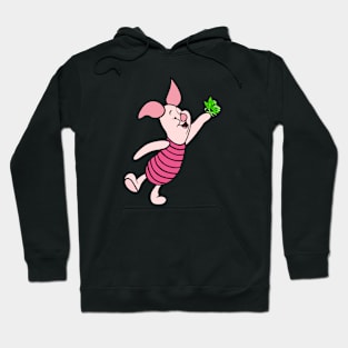 Little Pig with Awareness Ribbon Butterfly (Green) Hoodie